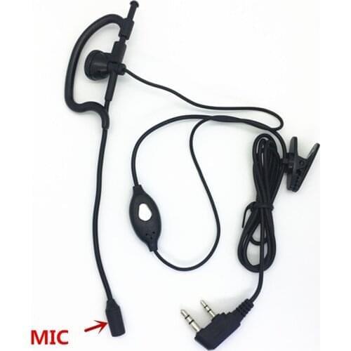 Headphone K plug 2pins with MIC for KENWOOD Baofeng BF888s UV5R UV82 Wouxun TYT Puxing Quansheng WLN KD-C1 etc walkie talkie