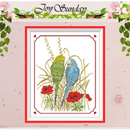 Parrot couple Patterns Counted Cross Stitch 11CT 14CT Cross Stitch Set Wholesale nimal Cross-stitch Kit Embroidery Needlework