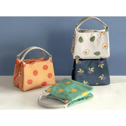 Product Mu Design Thick fun box dai Hand Lunch Bag Carrying Heat Preservation Aluminum Foil Thick Students Lunch Bag