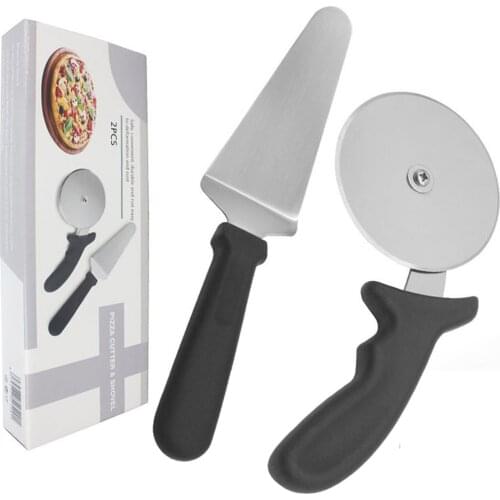 Stainless Steel Pizza Cutter Double Roller Pizza Knife Cutter Pastry Pasta Dough Crimper Kitchen Pizza Tools