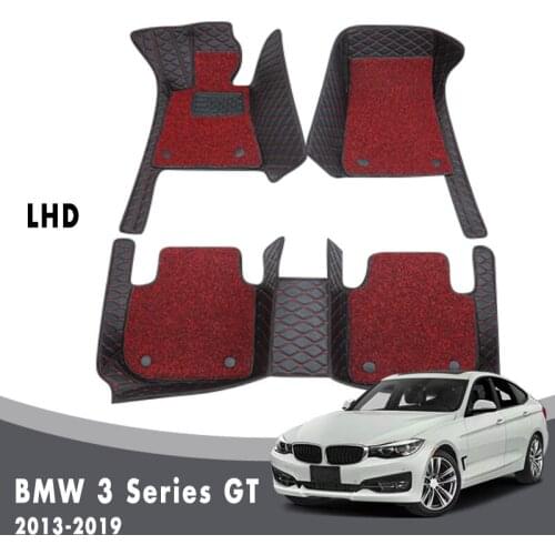 Luxury Double Layer Wire Loop Car Floor Mats Carpets For BMW 3 Series GT 2019 2018 2017 2016 2015 2014 2013 Interior Accessories