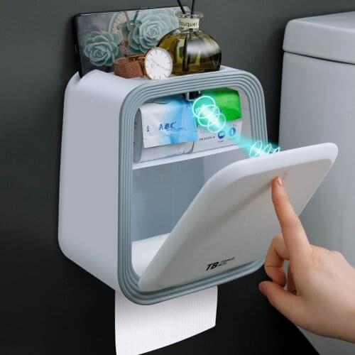 Sanitary Paper Nox Toilet Paper Towel Storage Rack Toilet Household Hole Free Wall Hanging Creative Suction Box Roll Paper Tube