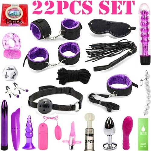 Sex Toys Products For Adults BDSM Fetish Slave Games Bondage Sex Mask Handcuffs Whip Paddle Gag Rope Anal Beads Vibrator