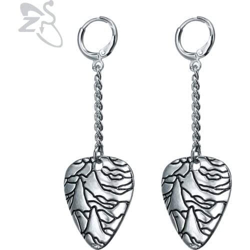 ZS Korean Kpop Heart Drop Earring for Men Punk Rock Round Earrings Ear Piercing Jewelry Boys' Hip Pop Accessories Hanging Bijoux