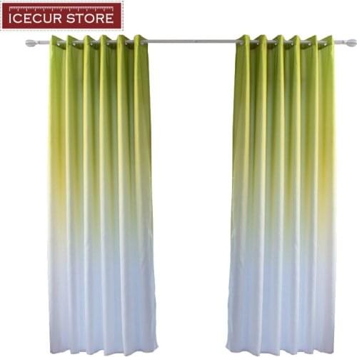 ICECUR Gradient color Modern curtains for living room bedroom kitchen tulle curtains and Semi-blackout curtains for window