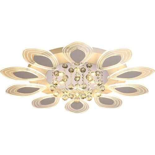 Remote control Modern Led crystal chandelier round light For Bedroom Dining Room Home Deco Acrylic Ceiling Chandelier Fixtures