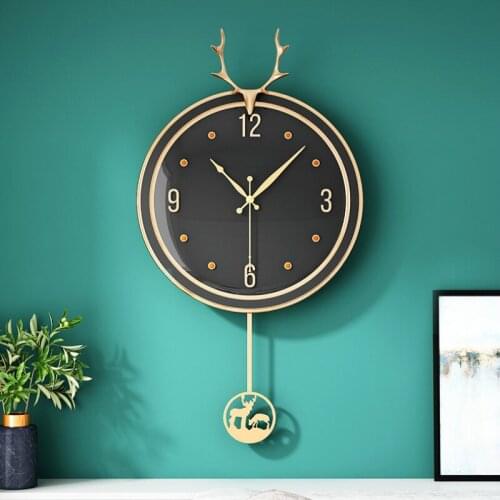 Modern Design Home Wall Clock Deer Head Nordic Design Movement Deer Head Creative Wall Clock Digital Reloj Pared Home Decor 50wc