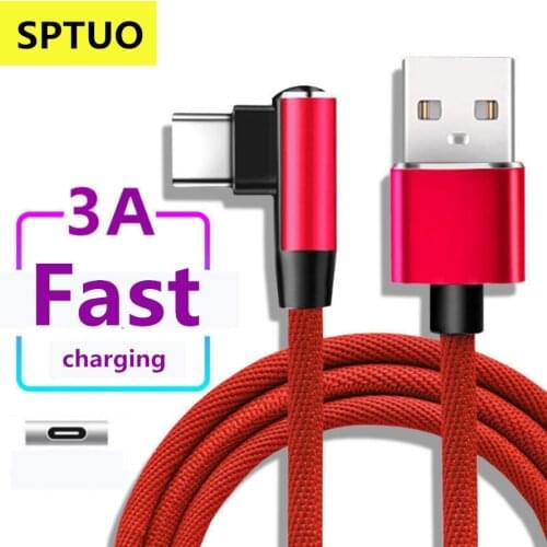 SPTUO 2pcs USB C Charging Cable Type C cable Fast Charging Data Cord Charger usb cable For Samsung s10 s9 A51 xiaomi note 9s