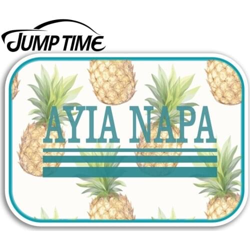 Jump Time Ayia Napa Cyprus Vinyl Stickers Pineapple Fun Sticker Luggage Decal Truck Window Car Wrap Car Accessories