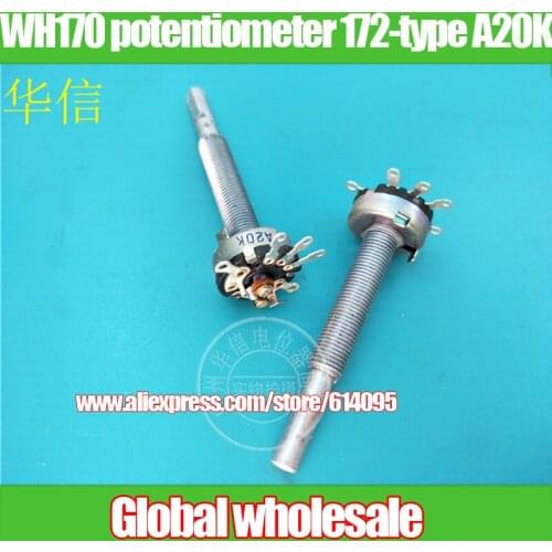 2pcs WH170 rotary potentiometer 172-type A20K / single potentiometer with switch / handle length 48MMF