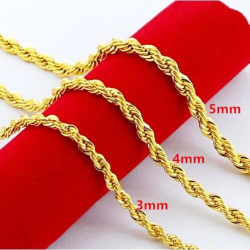 High Quality 24K Gold Necklaces Jewelry Wholesale Chain Men Necklaces