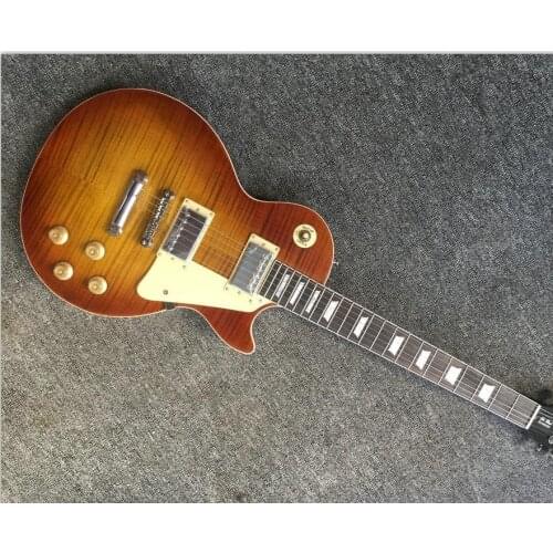 2021 High quality electric guitar,Solid Mahogany body tobacco color Chrome Hardware,free shipping