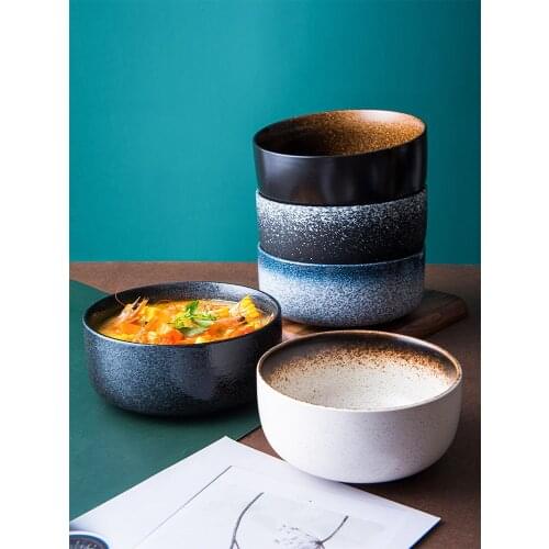 Japanese ceramic retro soup bowl salad bowl tableware Fahai bowl ramen bowl large soup bowl household large bowl noodle bowl