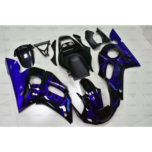 YZF R6 1998 - 2002 Fairing Kits YZFR6 2002 Bodywork for YAMAHA YZFR6 2000 Black Blue flame Fairings