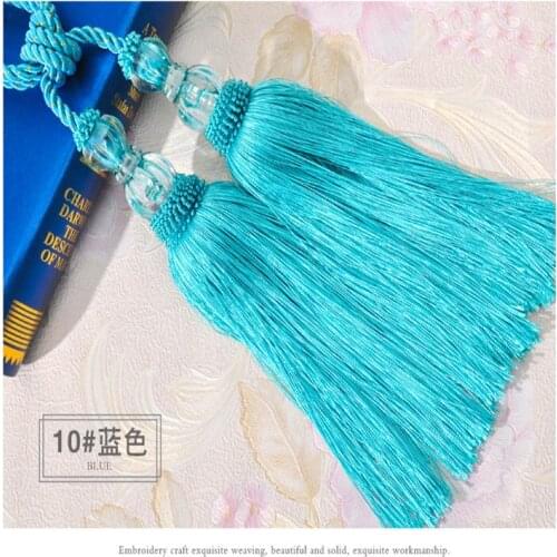 1 pair curtain tieback europe straps hanging ball double crystal tassle accessories rope tie buckle hanging tie tape back M502