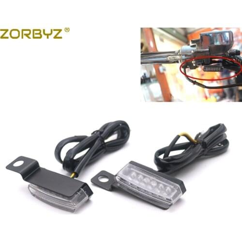 ZORBYZ Motorcycle Black 12 V Mini LED Turn Signals Indicator Blinker Light For Harley Bobber Honda Yamaha Cafe Racer Custom