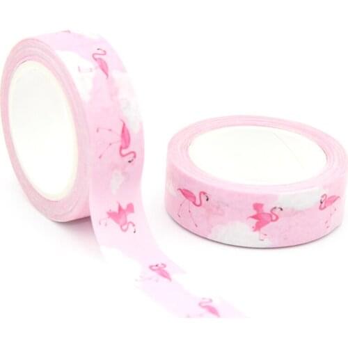 2021 NEW 1PC 15mm x 10m Flamingo Pattern Cloud Washi Tape Scrapbook Paper Masking Adhesive Washi Tape masking tape scrapbooking