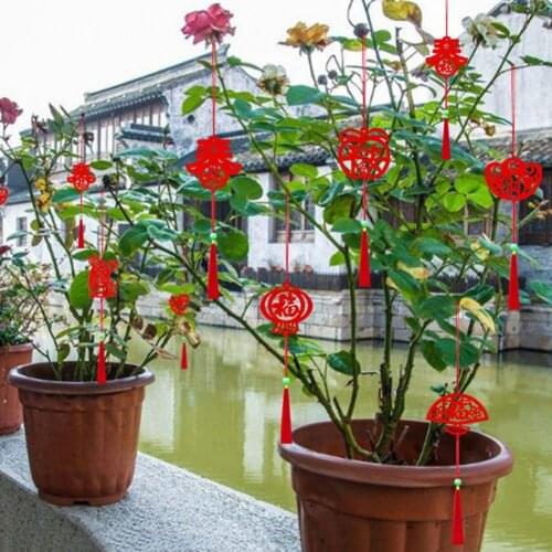 10Pcs Chinese Decoration Portable Soft Grip Mini Pendant Chinese Symbolizing Hanging Pendant New Year Fu Charactes for Party