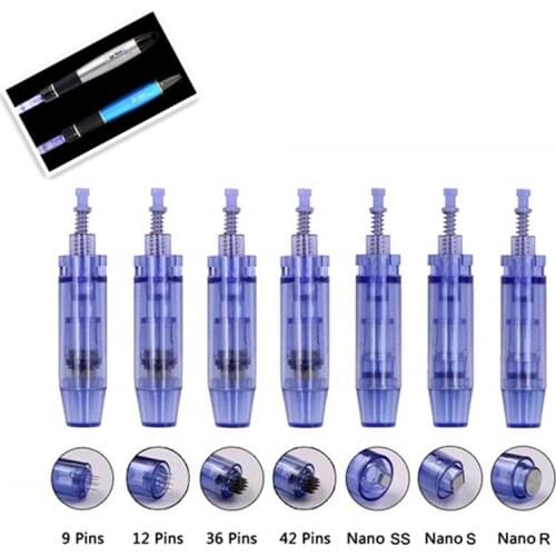 Hot Sale 10Pcs 9/12/24/36/42 Pin Round Nano Needle Tips Bayonet Replacement Cartridges For A1 Electric Microneedling Derma Pen