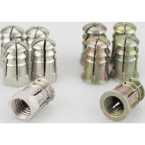 10pcs Furniture Screw Embedded Connector M6 alloy three in one joint expansion nut