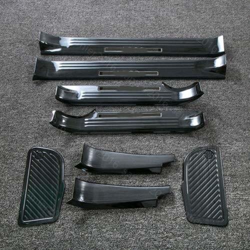 10x Black Fit For Toyota Land Cruiser 08-17 Door Sill Scuff Plate Cover Pad Trim