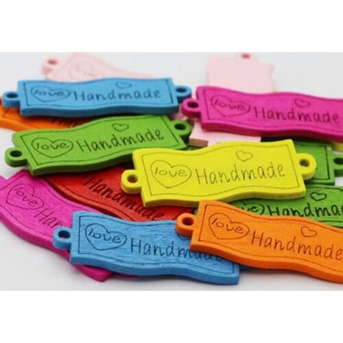 20pcs Mix Colors Wood carving Handmade Letter DIY Crafts Accessories Wooden Accessories