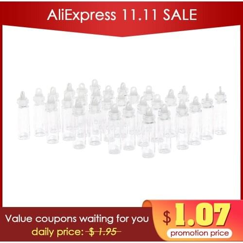 30Pcs Mini Empty Clear Glass Essential Oil Jars Wishing Bottle Necklace Pendant DIY Vials with Plastic Stopper, 1ml / 2ml
