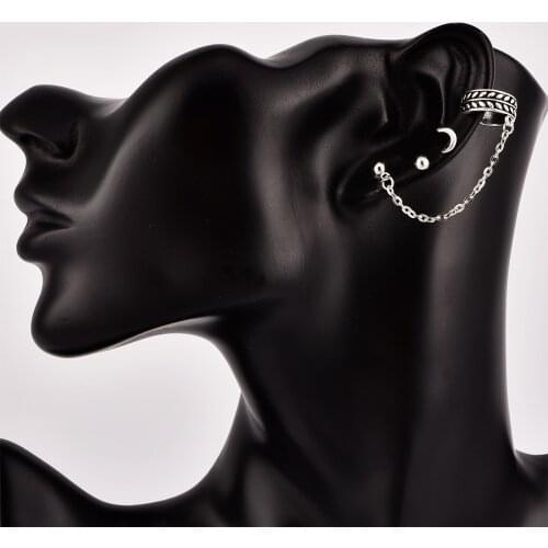 4pcs/set Women Earings Fashion Jewelry Vintage Boho Moon Earrings Leaves Ear Clip Popular Lady Party Gift Oorbellen