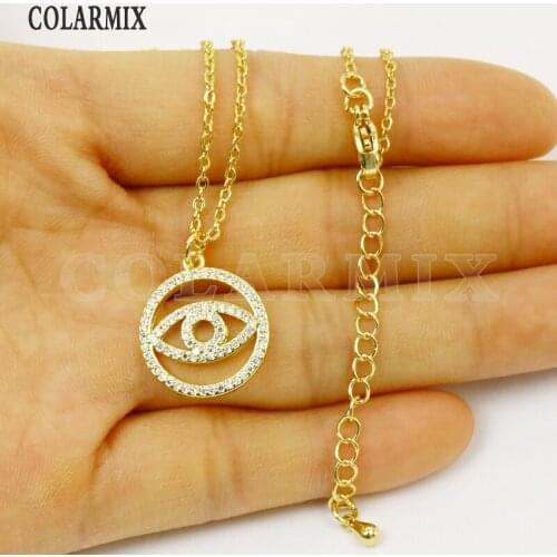 6 Pcs Gold Pendant Necklace Eyes Pendant necklace Fashion jewelry pendant Necklace Fashion jewelry necklace 7472