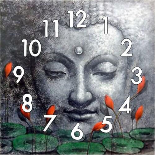 Dpsupr 5D Diamond Painting Cross Stitch Buddha Statue With Clock Mechanism Full Square/Round Diamond Embroidery Mosaic Home HJ02
