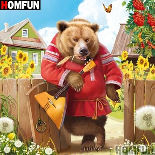 HOMFUN Full Square/Round Drill 5D DIY Diamond Painting "Cartoon bear" Embroidery Cross Stitch 5D Home Decor A08468