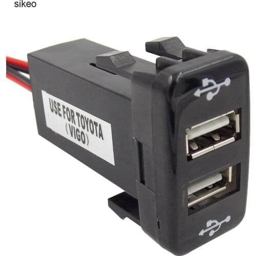 Sikeo 2017 New arrival Dual USB car charger 12V~24V to 5V / 2.1A 2-Port USB 2.0 Vehicle Car Power Inverter Converter for TOYOTA