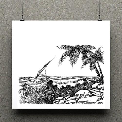 AZSG Seaside vacation Clear Stamps/seal for DIY Scrapbooking/Card Making/Photo Album Decoration Supplies