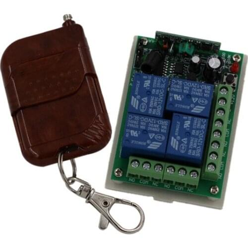 New Design 12V 7A 4CH 150M Wireless Remote Control Relay Switch 1 Transceiver with 1 Receiver SKU: 5014