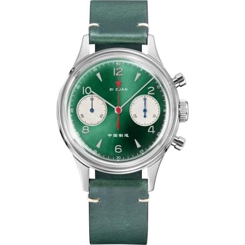 Retro Red Star 1963 Colorful Men Chronograph Watch Acrylic / Sapphire Glass Clock Gooseneck Sport Mens Pilot Mechanical Watches