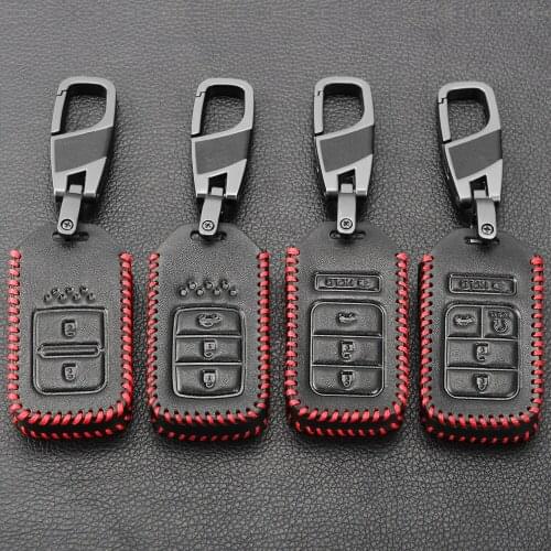 Leather key cover car key case For Honda Vezel city Civic BR-V HR-VCRV Pilot Accord Jazz Jade Crider Odyssey Car accessories