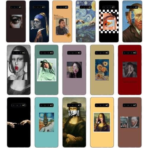 332FG Great art aesthetic van Gogh Mona Lisa Soft Silicone Tpu Cover Case for Samsung Galaxy A01 A10 M11 M21 S10 S20 Plus case