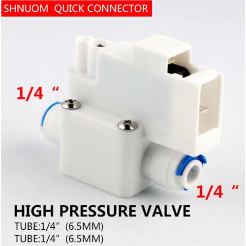 RO Water Purifier Parts High Pressure Valve Switch 1/4 "OD Hose Quick Connection Reverse Osmosis System Filter Accessories