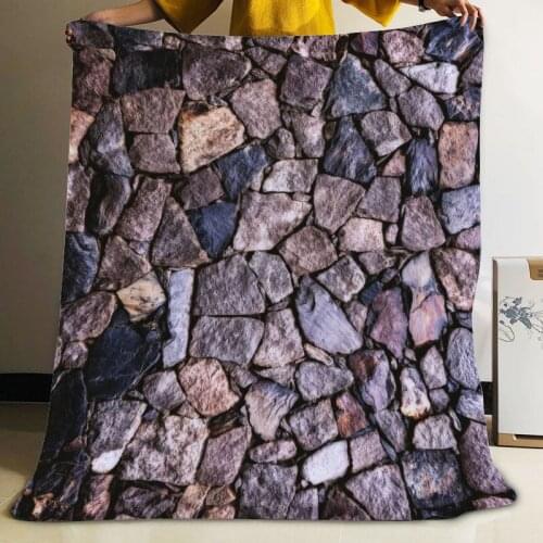 Musife Custom Stone Brick wall Flannel Blanket Design Your own Blanket Flannel Blankets for Sofa DIY Dropshipping