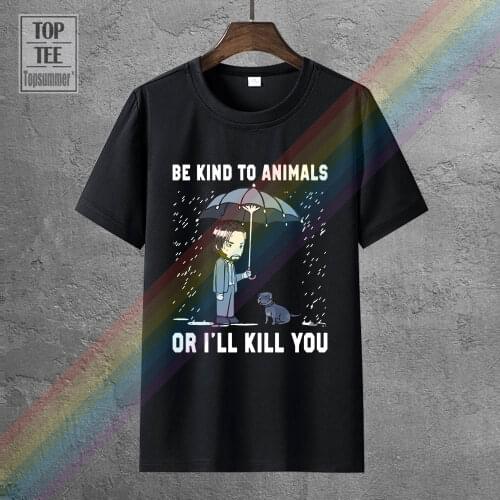 Keanu Reeves Be Kind To Animals Or I'Ll Kill You T Shirt Black Cotton Men Cool Casual Pride T Shirt Men Unisex New Fashion