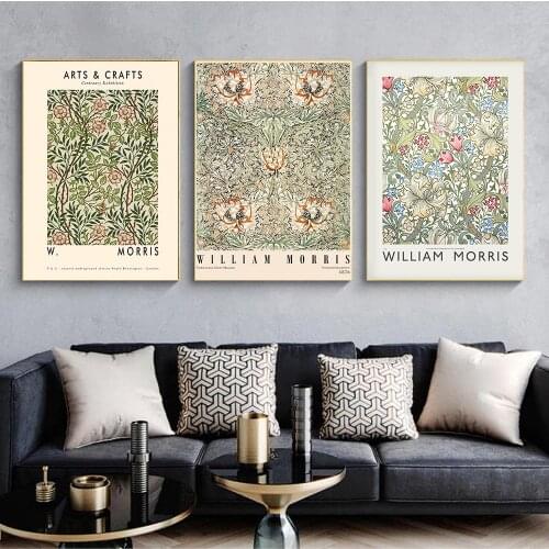 London Underground Art Style Painting Wall Decoration William Morris Canvas Prints Victoria And Albert Museum Exhibition