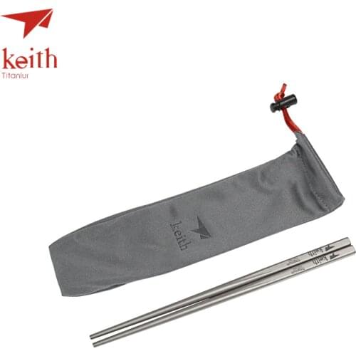 Keith Titanium Portable Solid Square Chopsticks Outdoor Tableware For Camping Picnic Traveling Square Chopsticks