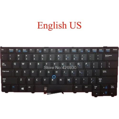 Laptop US Keyboard For DELL For Latitude E7440 P40G 04G6VR 4G6VR PK130VN3A00 SG-60700-XUA SN7222 English with Pointing new