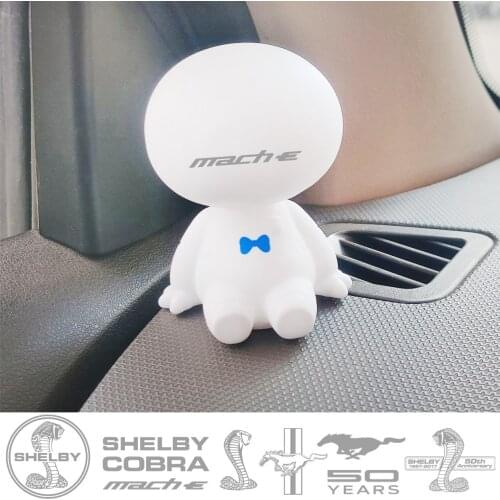 Cartoon Shaking Head Figure Car Ornaments Decorations Big Hero Doll Toys For Ford mustang Shelby GT500 GT350 Convertible Mach-E