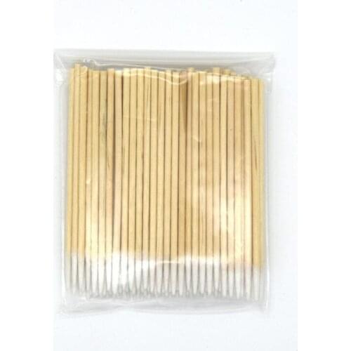 100 pcs Disposable Ultra-small Cotton Swab Lint Free Micro Brushes Wood Cotton Buds Swabs Eyelash Extension Glue Removing Tools