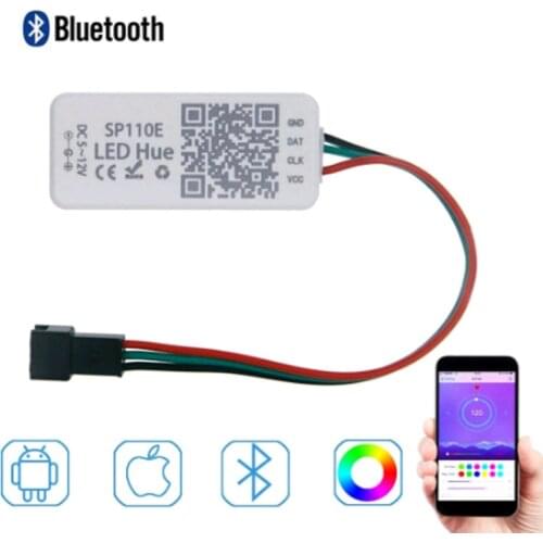 SP110E Bluetooth Pixel light Controller WS2811 WS2812B ws2812 dimmer SK6812 RGB RGBW APA102 WS2801 pixels Led Strip IOS Android