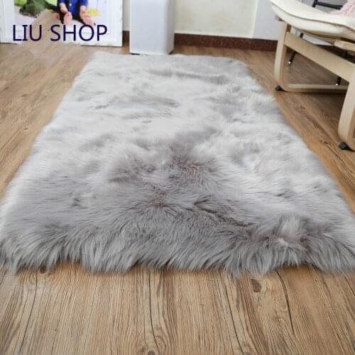 Plush faux fur carpet imitation wool sofa cushion tatami carpet for living room bedroom fluffy rug alfombras para la sala tapete