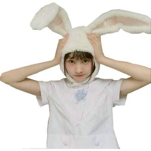 Popular girls rabbit Headband Plush Rabbit ears hoops white bunny ears Headdress gifts for woman Photographic tools Selfie