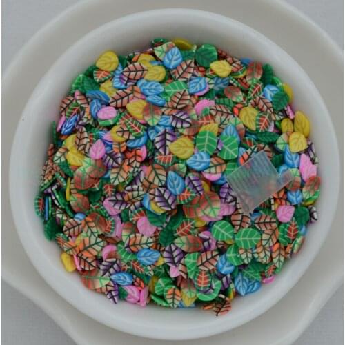 65g Colorful Polymer Clay Slices Sprinkles for Phone Decoration,Scrapbook DIY,Embellish,Mix type leaf shape Clay polymers