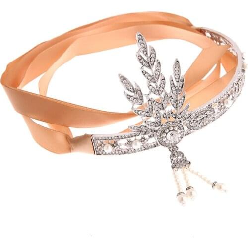 Cosplay Costumes Flapper Headband Rhinestone Pearl Wedding Headpiece 1920s Gatsby Themes Party Accessoires